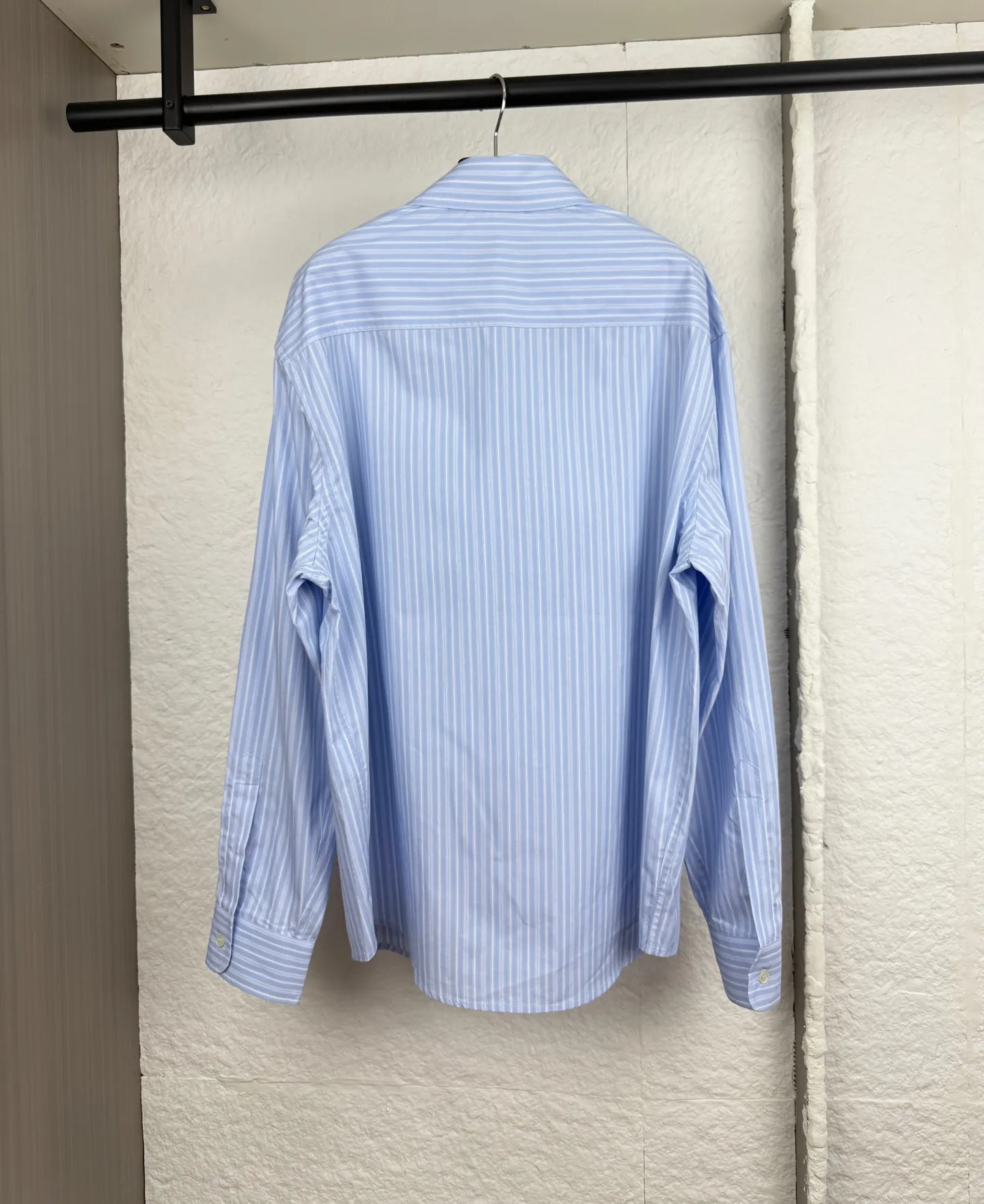 Ami heart striped left chest pocket long-sleeved shirt S/M/L/XL